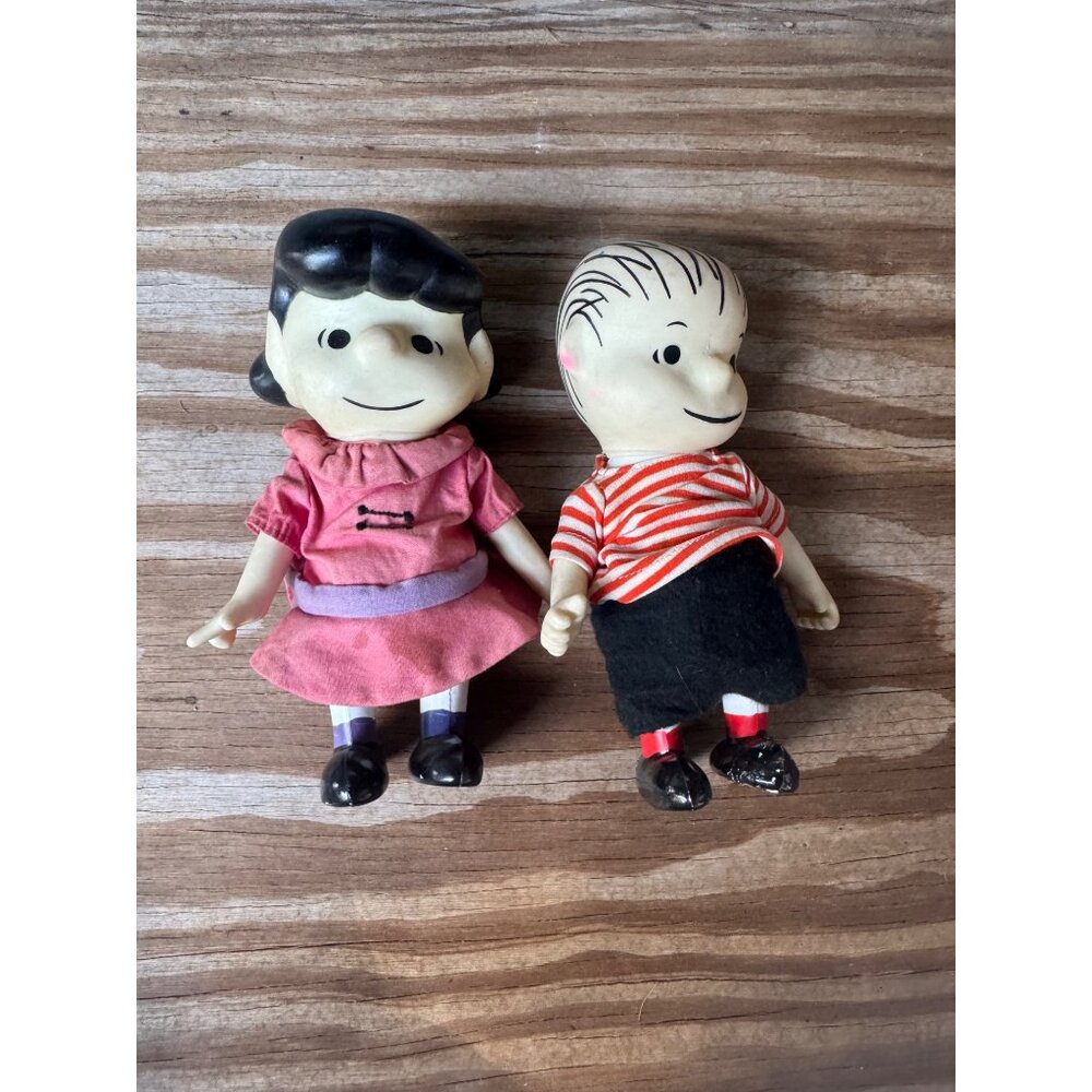 Vintage Lucy & Linus Pocket Dolls By Boucher Handmade Clothes 5" Tall - Picture 6 of 7